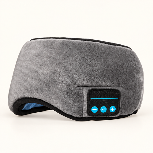 Gray LIGHTS OUT Bluetooth sleep mask with unbranded controls
