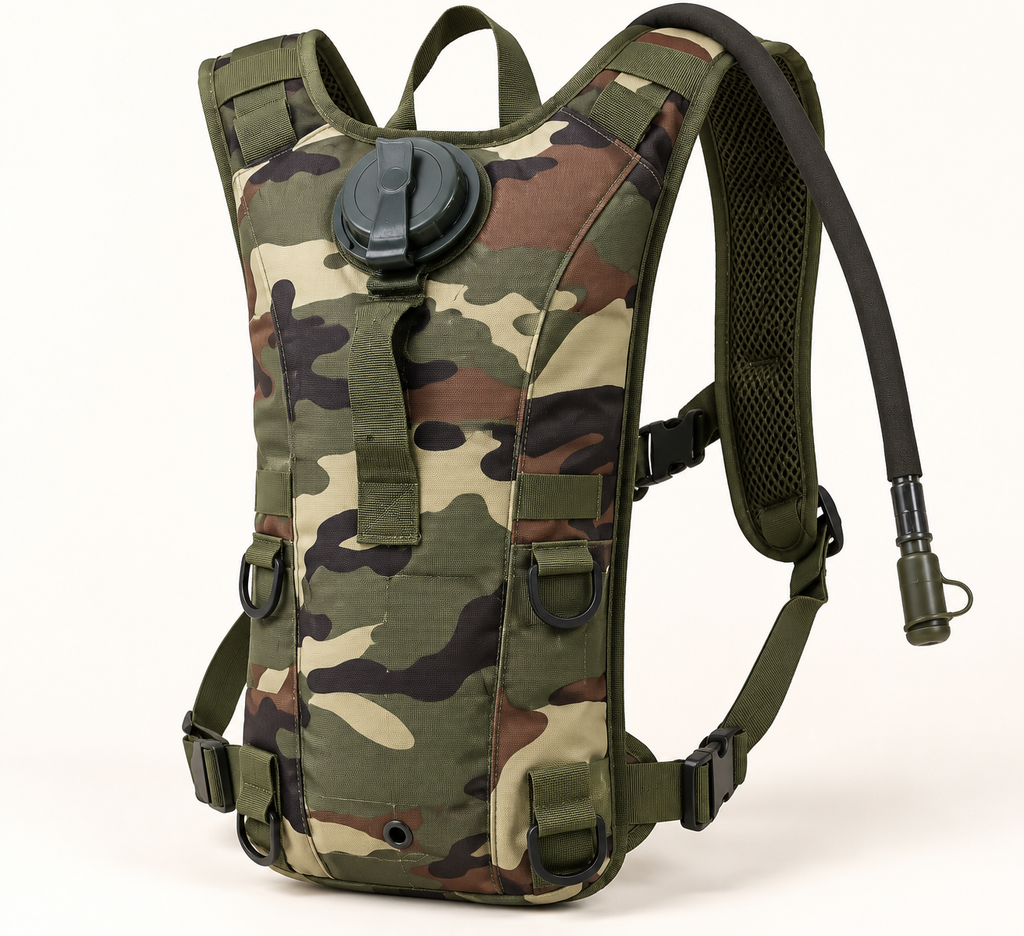STAY HYDRATED 3L camouflage hydration backpack with drinking hose