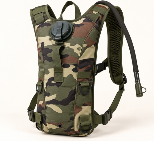 STAY HYDRATED 3L camouflage hydration backpack with drinking hose